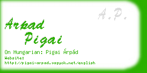 arpad pigai business card