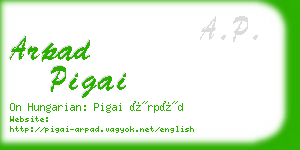 arpad pigai business card